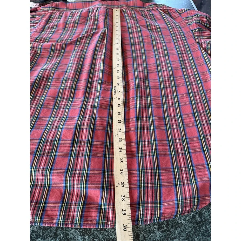 Polo Ralph Lauren VTG‎ Men's Cotton/Lyocell Work Shirt Pink Plaid Size XL